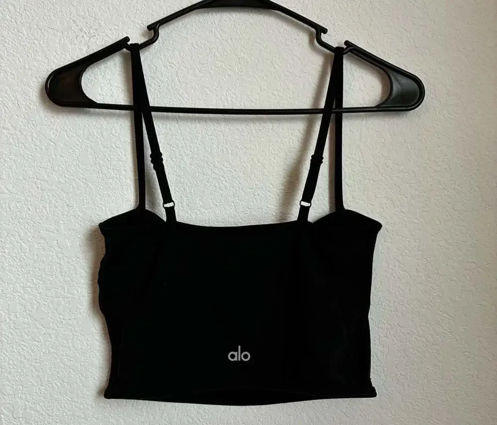 Alo Yoga Airbrush Streamlined Bra Tank in Black Size Small
